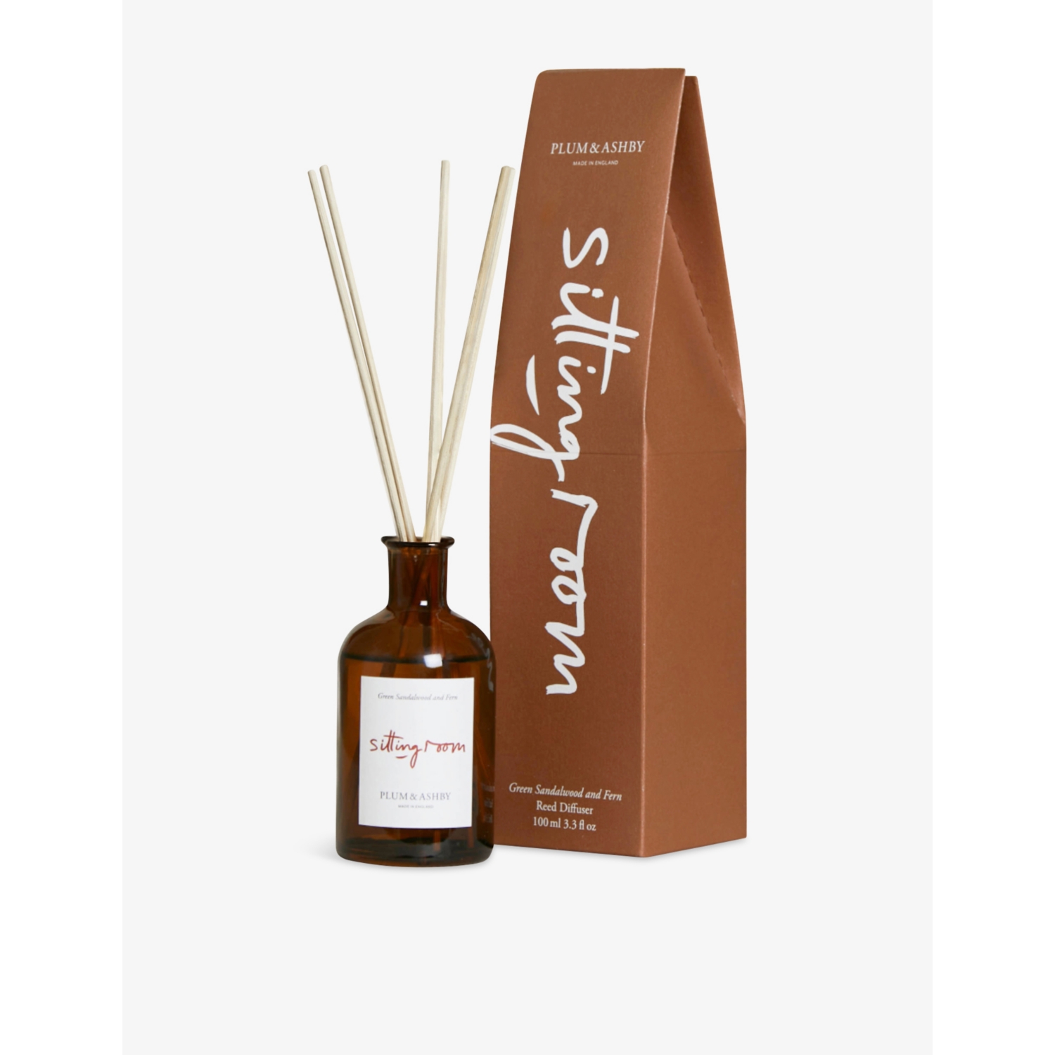 Plum & Ashby Sitting Room Green Sandalwood and Fern Scented Reed Diffuser 100ml
