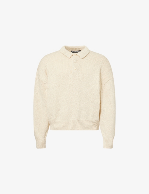 Beach Knitted Cotton Polo Jumper