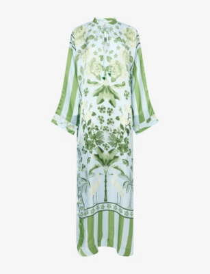 Womens Verandah Silk Kaftan Maxi Dress