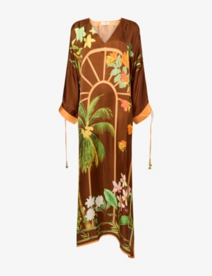 Womens Verandah Drawstring Kaftan Woven Maxi Dress
