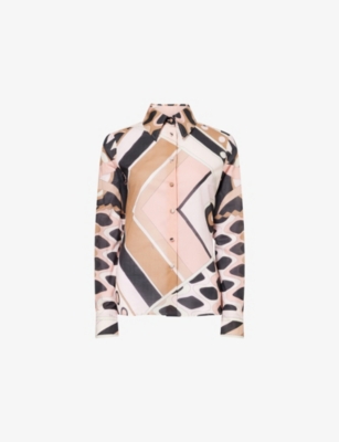 Pucci Womens Nude Vivara Printed Cotton Shirt In Brown