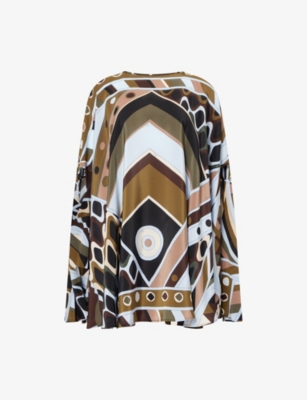 Womens Pucci Vivara-Print Short Silk Kaftan