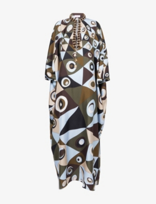 Womens Pucci Occhi Printed Silk Kaftan