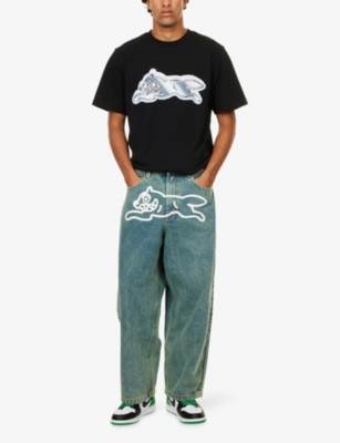 ICECREAM: Running Dog Triple Scoop Wide-Leg Cotton Denim Jeans