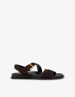 Whistles: Asymmetric-Strap Suede Sandals