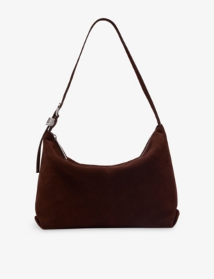 Womens Whistles Curved Suede Shoulder Bag