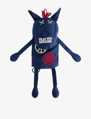 G/fore Mens  Embroidered-logo Animal Woven Headcover In Purple