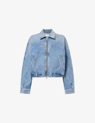 Agolde Womens Outbreak (md Vint Ind) Dixon Cocoon Denim Bomber Jacket In Blue