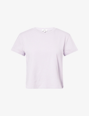 Agolde Womens Lilac (lt Pale Purple) Adine Shrunken Cotton T-shirt