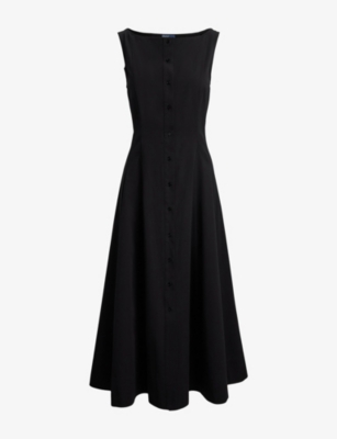 Womens Polo Ralph Lauren Panelled A-Line Cotton Midi Dress