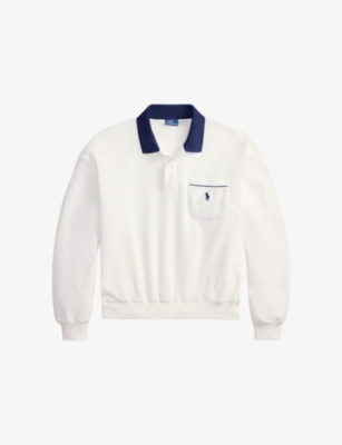 Womens Polo Ralph Lauren Terry Logo-Embroidered Cotton-Jersey Polo