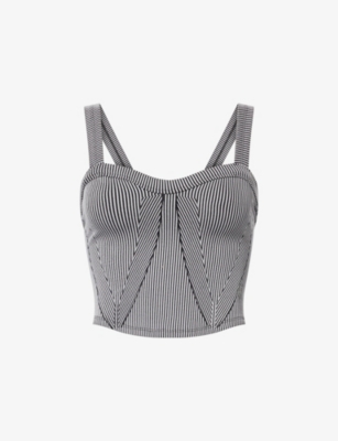 Fp Movement Womens Black Combo Perfectly Plaited Cami Stretch-woven Top