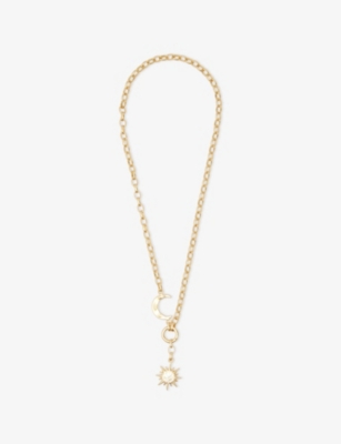 Oceanus Womens Gold Soluma Cosmic Metal Necklace