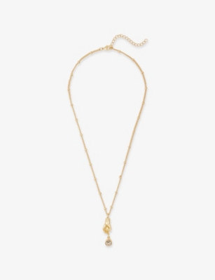Oceanus Womens Gold Paloma Metal Pendant Necklace