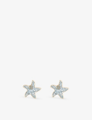 Oceanus Womens Gold Madison Star Metal Clip-on Earrings