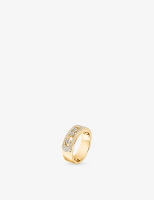 Messika Womens  Move Noa Pavé 18ct Gold And 0.46ct Diamond Ring In Yellow