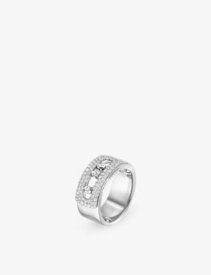 Messika Womens White Move Noa Large Pave 18ct Gold And 0.73ct Diamond Ring