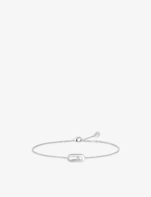 Messika Womens White  Cares 18ct Gold And 0.01ct Diamond Bracelet In Black
