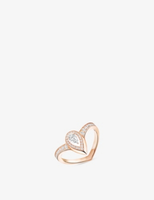 Messika Womens Pink Fiery 0.10ct 18ct Gold And 0.35ct Diamond Ring