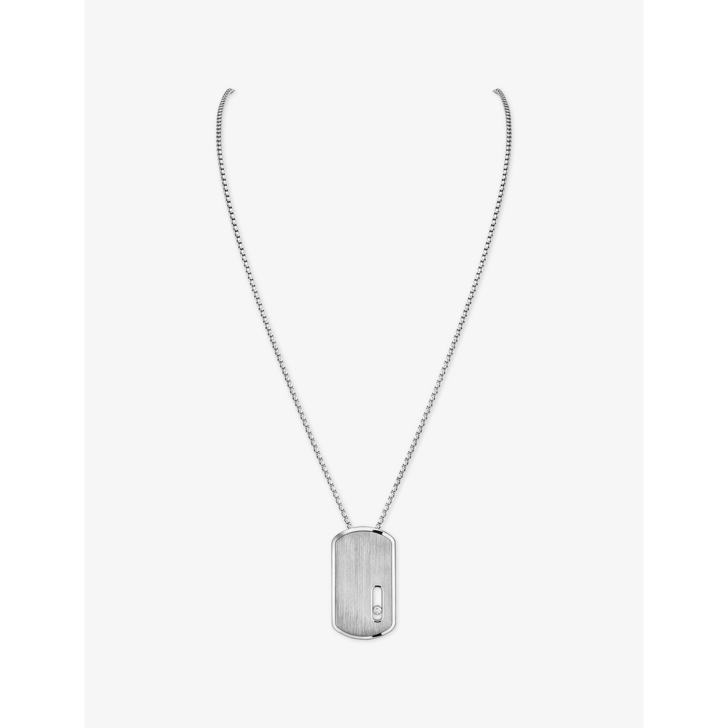 Messika Move Large Titanium and 0.14ct Diamond Pendant Necklace