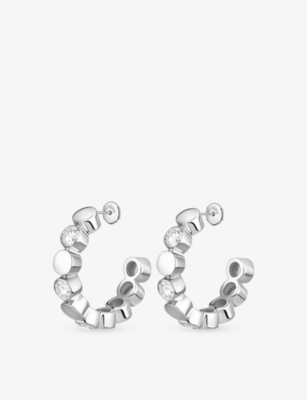 Messika Womens Vibes Mini 18ct White Gold And 3.28ct Diamond&nbsp;hoop Earrings