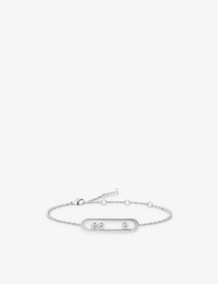 Messika Womens White Move Classique Ciselé 18ct Gold And 0.20ct Diamond Bracelet In Purple