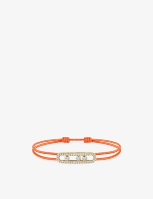 Messika Womens Yellow  Care(s) Orange Pavé 18ct Rose Gold And 0.26ct Diamond Cord Bracelet