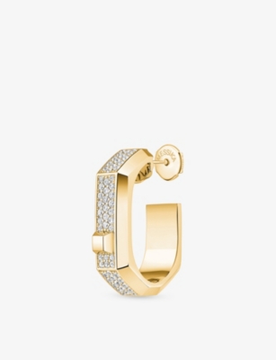 Messika Womens Yellow Moderniste Medium Pavé 18ct Gold And 0.30ct Diamond Hoop Single Earring In Metallic