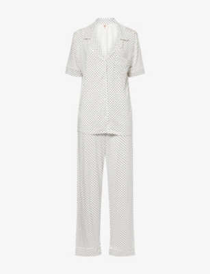 Eberjey Womens Tide Dot Ivory/ivory Printed Short-sleeve Modal-jersey Pyjama Set