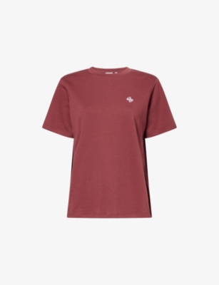 Varley Womens Port Stevie Embroidered-logo Jersey T-shirt In Red