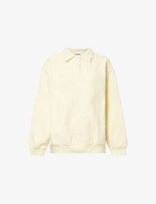 4th & Reckless Womens Leon Clover Logo-embroidery Cotton-jersey Sweatshirt In Yellow