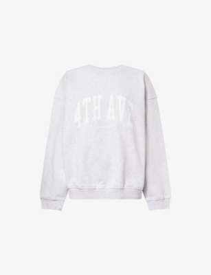 4th & Reckless Womens Light Grey Avenue Oversized Cotton-jersey Sweatshirt In White
