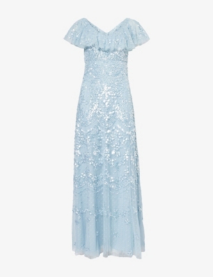 Womens Needle And Thread Freya V-Neck Tulle Gown