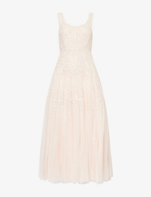 Womens Needle And Thread Sunrise Sweetheart-Neck Tulle Ankle Gown