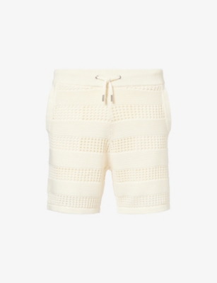 Raith Mens Ecru Frattina Crochet Cotton Short In Neutral
