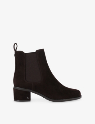 Carvela Womens Dark Brown Contino Heeled Suede Ankle Boots Eur 38/5 Uk