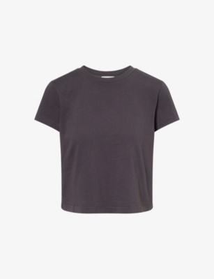 Agolde Womens Trail (md Brown Grey) Adine Shrunken Cotton-jersey T-shirt Xs
