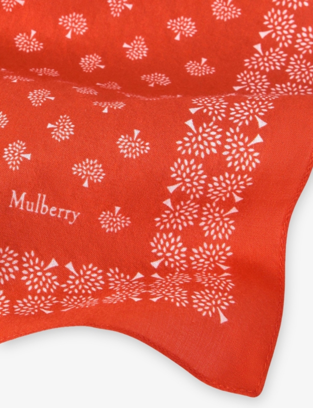 Tree-Print Cotton Square Scarf