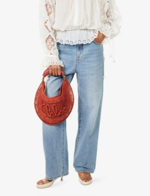 Chloé X Made For A Woman Summer Banana Small Raffia Shoulder Bag In Brown