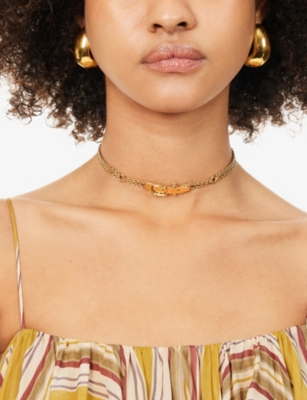 CHLOE: Triple Chain Brass Necklace