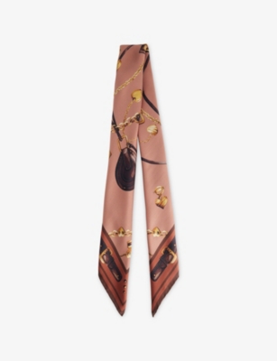 Chloé Womens Multicolor Brown 1 Paddington Printed Silk Scarf