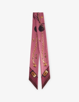 Chloé Womens Multicolor Pink 2 Paddington Printed Silk Scarf