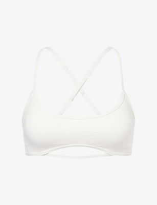 We Are Tala Omens Ivory Dayflex Strappy Back Sports Bra In White