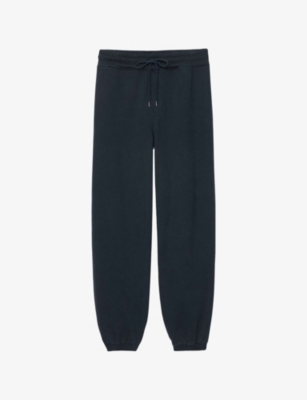 Allsaints Mens River Tapered-leg Cotton Jogging Bottoms Navy Blue