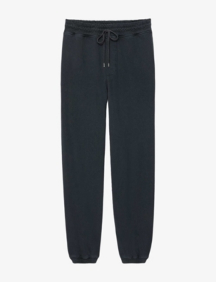 Allsaints Mens River Tapered-leg Cotton Jogging Bottoms Washed Black