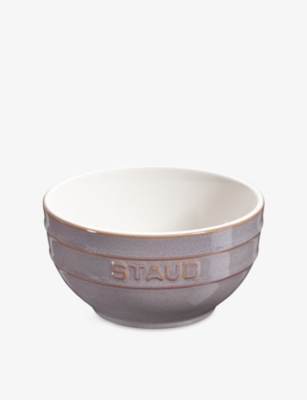Staub Ancient Grey Brand-embossed Ceramic Bowl 12cm In Gray