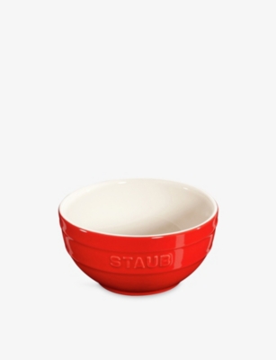 Staub Cherry Brand-embossed Ceramic Bowl 12cm In Red
