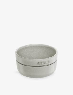 Staub White Truffle Brand-embossed Ceramic Bowl 12cm In Multi