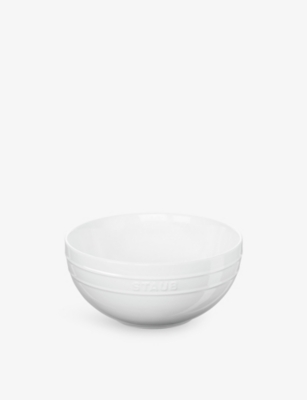 Staub White Brand-embossed Ceramic Bowl 24cm