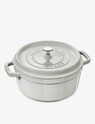 Staub White Truffle Cocotte Cast-iron Casserole Dish 20cm In Silver